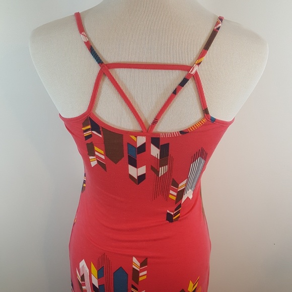 Xhilaration Long Summer Pink w/Arrows Dress Small - Picture 6 of 7